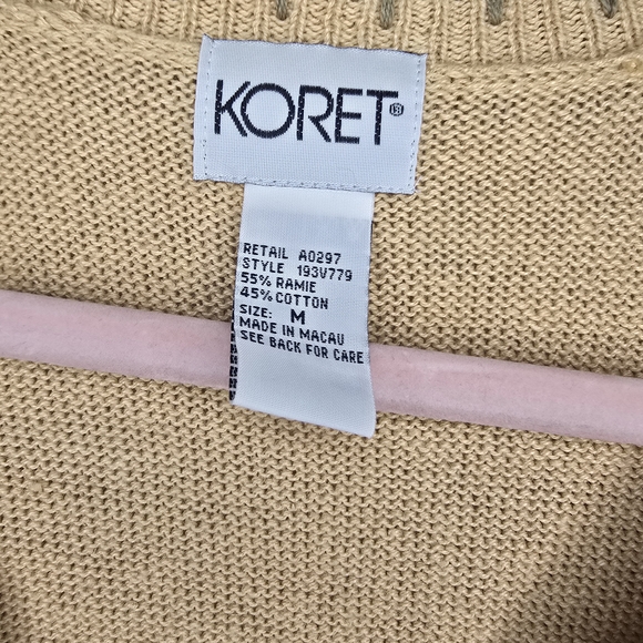 Vintage Koret Women's Tan Floral Patterned Sweater Vest - Picture 3 of 3